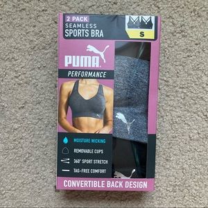 NWT 2-Pack PUMA Seamless Convertible Back Sports Bra
